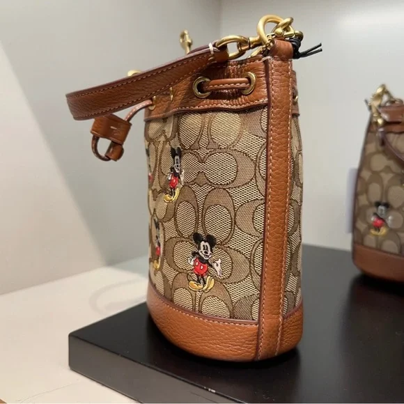 NWT Disney X Coach Mini Dempsey Bucket Bag With Mickey Mouse CN499